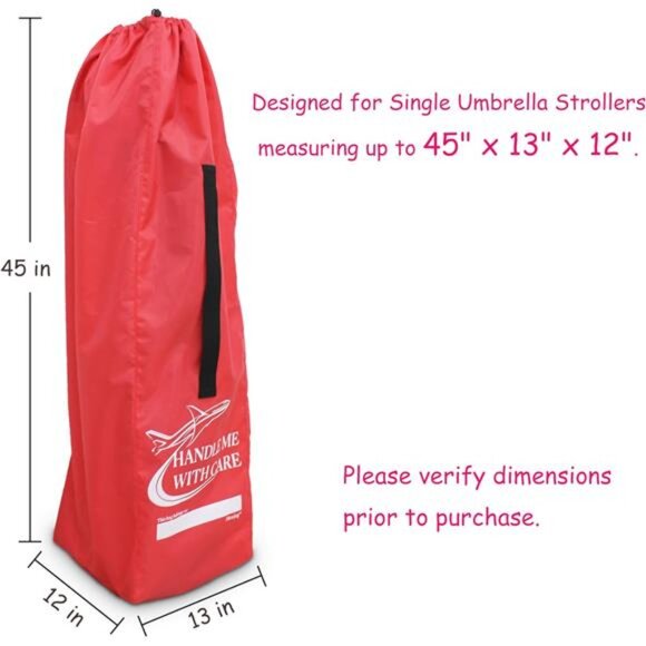 Stroller travel bag airplane red single umbrella stroller protective cover - Picture 3 of 8
